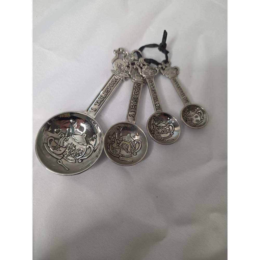 Ganz - 4 Piece Measuring Spoons Set - Teapot Theme